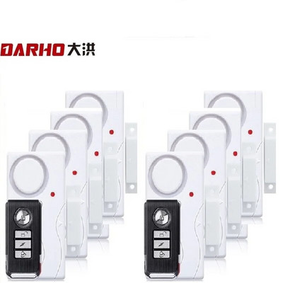 Darho Доор/Прозорец Домашна сигурност ABS Безжични 2 Дистанционни управления 8 аларми Магнитна сензорна система Домашен звънец с високи децибели