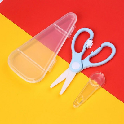 3 viename Mamos ir vaiko reikmenys Profesionalios kūdikių maisto keraminės žirklės su dėžute kūdikių maisto papildų žirklės kūdikių maitinimui