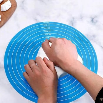 Силиконова подложка за печене с размери за стойка за въртяща се маса за торта Незалепваща термоустойчива въртяща се маса за торта Пат Лист за печене на сладкиши