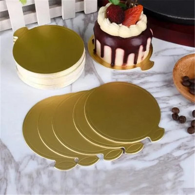 Ronde Cake Boards 100Pcs Goud Papier Cupcake Dessert Displays Tray Card Board Bakken Cake Hard Papier Pad bakken Tool