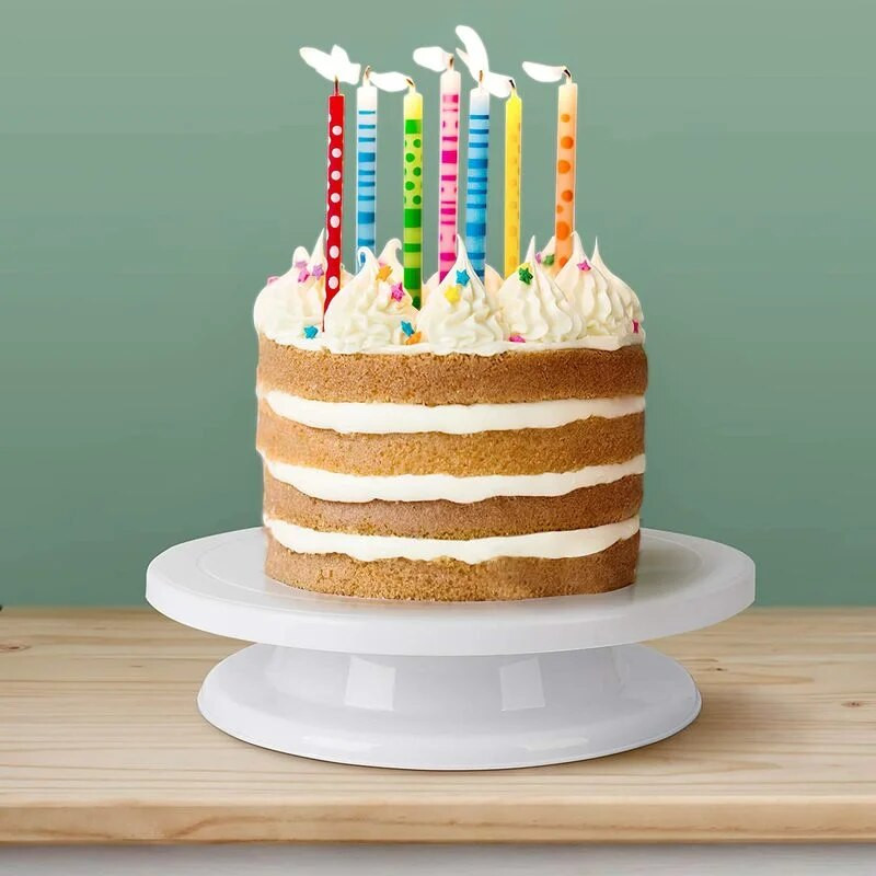Sukamasis torto stalas, mini plastikinis fondantas, besisukantis tortų sukamasis stalas, apvalus sausainių stovas, besisukantis namų virtuvės priedas