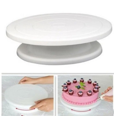 Placă de prăjitură din plastic Placă turnantă rotativă anti-alunecare Suport rotund pentru prăjituri Decorarea torturilor Masă rotativă Bucătărie DIY tigaie Instrument de coacere