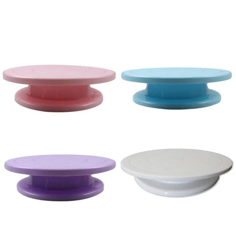 Plastikinės torto lėkštės sukamasis, neslystantis apvalus tortų stovas Tortų dekoravimui sukamojo stalo virtuvės „pasidaryk pats“ keptuvės kepimo įrankis