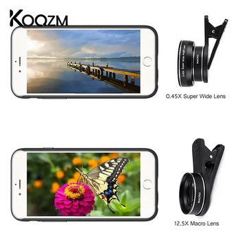 1 τεμ. κιτ φακών τηλεφώνου 0,45x Super Wide Angle & 12,5x Super Macro Φακοί κάμερας HD για όλα τα κινητά τηλέφωνα Galaxy iPad Xiaomi