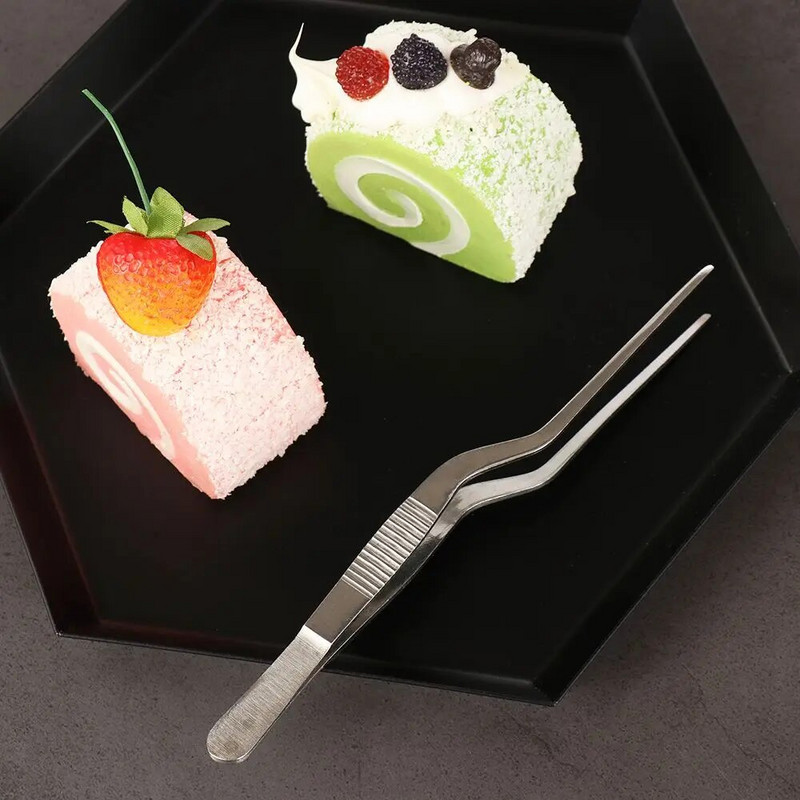 Mini profesionalios virėjo apkalimo žnyplės, serviravimo pristatymas, nerūdijančio plieno ofsetinis virėjo virtuvės įrankis 14/16/20/23/26/30 cm