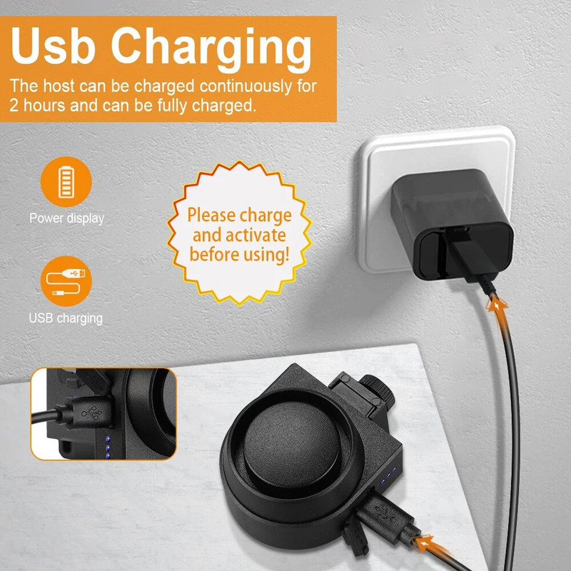 Camluxy Alarmă de vibrații pentru biciclete Încărcare USB Alarma pentru motociclete pentru biciclete Telecomandă Detector antifurt pentru biciclete Sistem de alarmă fără fir