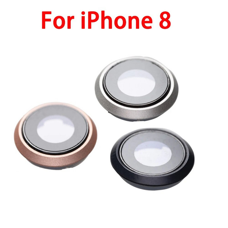 Galinės kameros objektyvo stiklo dangtelis su rėmo pakaitine dalimi, skirta iPhone 6 6s 6Plus 6sPlus 7 7Plus 8 8Plus