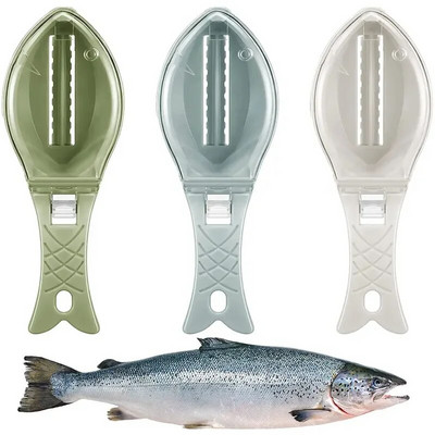 Perie pentru piele de pește pentru răzuit perie de solzi de pește Dispozitiv de îndepărtare a cuțitelor Îndepărtare rapidă Racletă pentru decojirea peștilor Scaler Accesorii de bucătărie