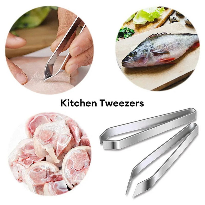 Žuvies kaulų pincetai nerūdijančio plieno pincetas žnyplės įrankiai jūros gėrybių šalinimo spaustukai žnyplės įrankiai virtuvės kaulų šalinimo replės įrankis