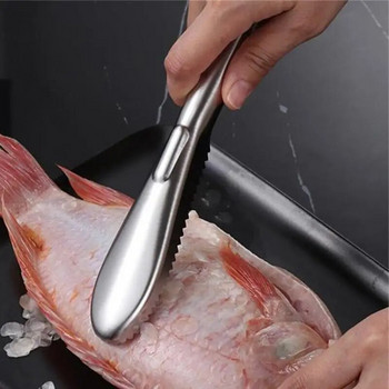 Уред за почистване на рибени люспи от неръждаема стомана Скрепер Инструмент за премахване на белачка за рибени люспи Четка за почистване на почистваща четка за премахване на рибена кожа