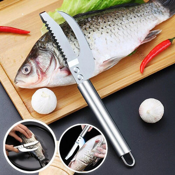Μαχαίρι ζυγαριάς ψαριού 3 σε 1 από ανοξείδωτο ατσάλι Αποφλοιωτές πριονιού Ξύσιμο οστών Φιλετοποίηση στομάχου Εκσκαφέας Scaler Εργαλεία κουζίνας