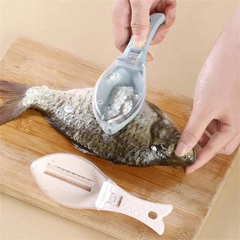 Рибни люспи Остъргване Кухня Нож за почистване на риба Резачка Неръждаема скалера за инструменти за почистване на риба Четка за рибена кожа Кухненски джаджи
