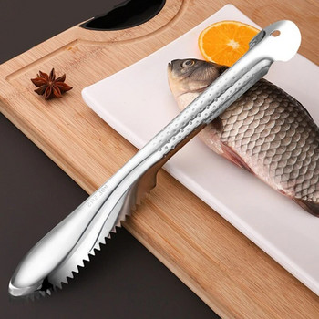 Препарат за почистване на рибени люспи от неръждаема стомана Кухненски инструмент за почистване на риба Рендета за рибена кожа Почистваща белачка за кухня Инструменти за почистване на риба