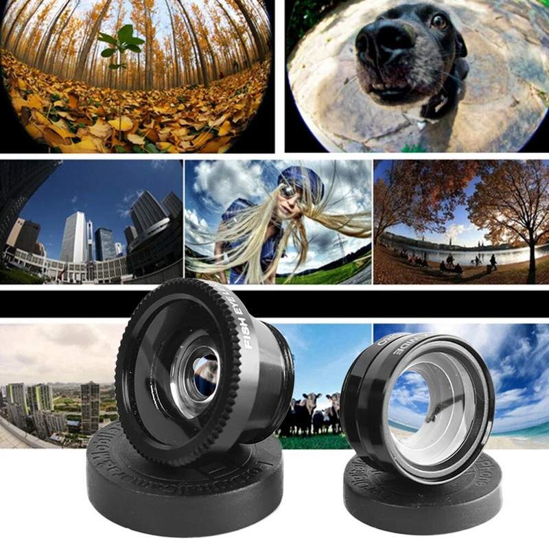 Profesionalni 0.67X HD objektiv za mobilni telefon, univerzalni Fish Eye širokokutni objektiv za makro telefon, objektiv kamere 3u1 objektiv za Android iPhone