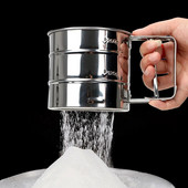 Miltelių miltelių tinklelis Sifter puodelis kepimo cukraus pudra Nerūdijančio plieno sietas puodelis Kepiniai Tešlos kepimo įrankiai Virtuvės priedai