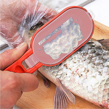 Практично средство за премахване на рибени люспи Пластмасово средство за почистване на котлен камък Скрепер Кухня Белачка за плодове и зеленчуци Полезни аксесоари Сгъваем нож