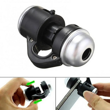 Μεγεθυντικός φακός κινητού τηλεφώνου Μικροσκόπιο κλιπ κάμερας με ελαφρύ γυάλινο φακό 30X LED