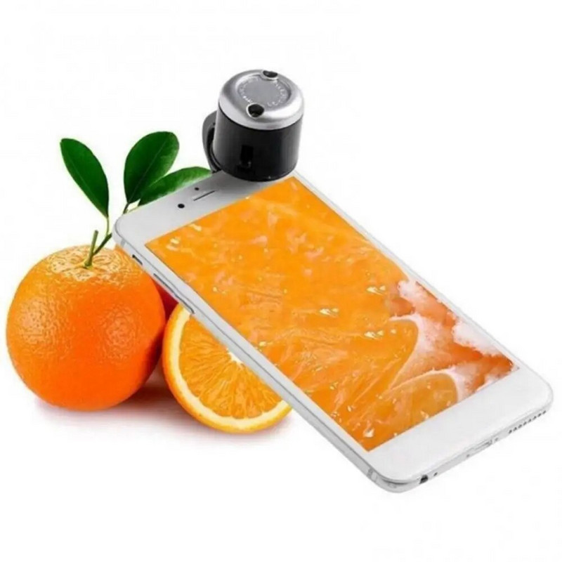 Mobiliojo telefono didintuvas Universalus 30X LED šviesos stiklinis objektyvas, fotoaparato klipas mikroskopas