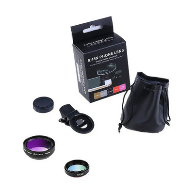 2 funkcijų mobiliojo telefono objektyvas 0,45X plataus kampo objektyvas ir 12,5X makro HD kameros objektyvas, universalus, skirtas iPhone Android telefonui