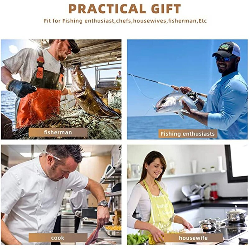 Žuvų pleiskanų valiklis žuvų pleiskanų šepetėlis su nerūdijančio plieno žuvų svarstyklėmis - valymo šepetėlis grandiklis virtuvės žuvų valymo jūros gėrybių įrankis