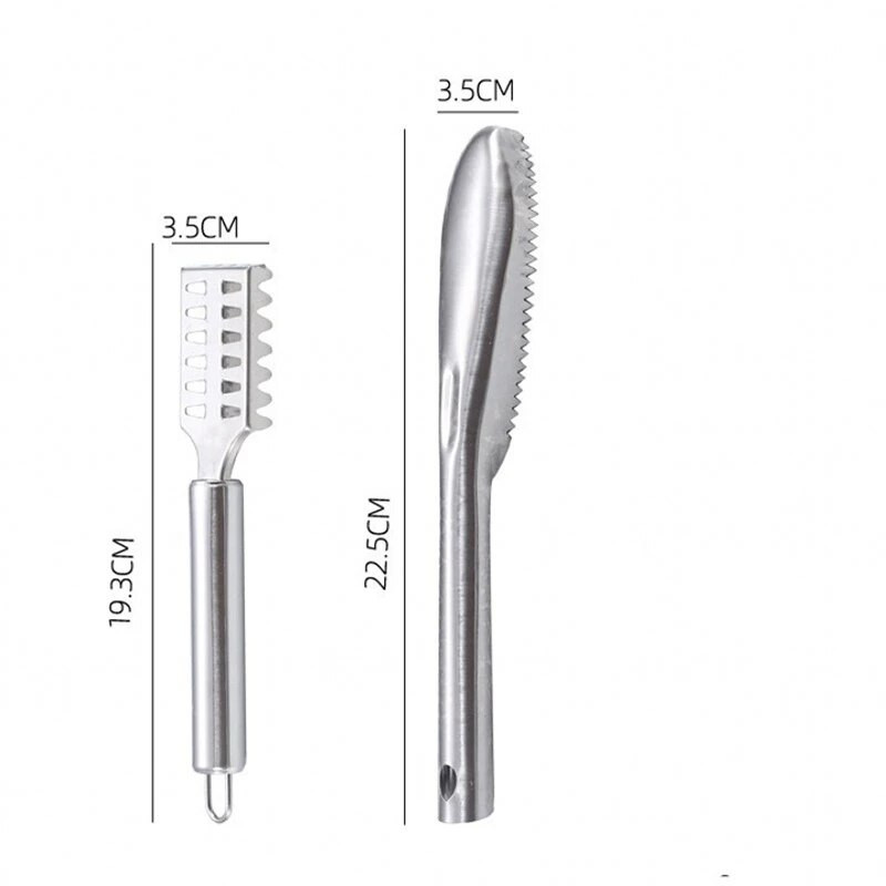 Žuvų pleiskanų valiklis žuvų pleiskanų šepetėlis su nerūdijančio plieno žuvų svarstyklėmis - valymo šepetėlis grandiklis virtuvės žuvų valymo jūros gėrybių įrankis