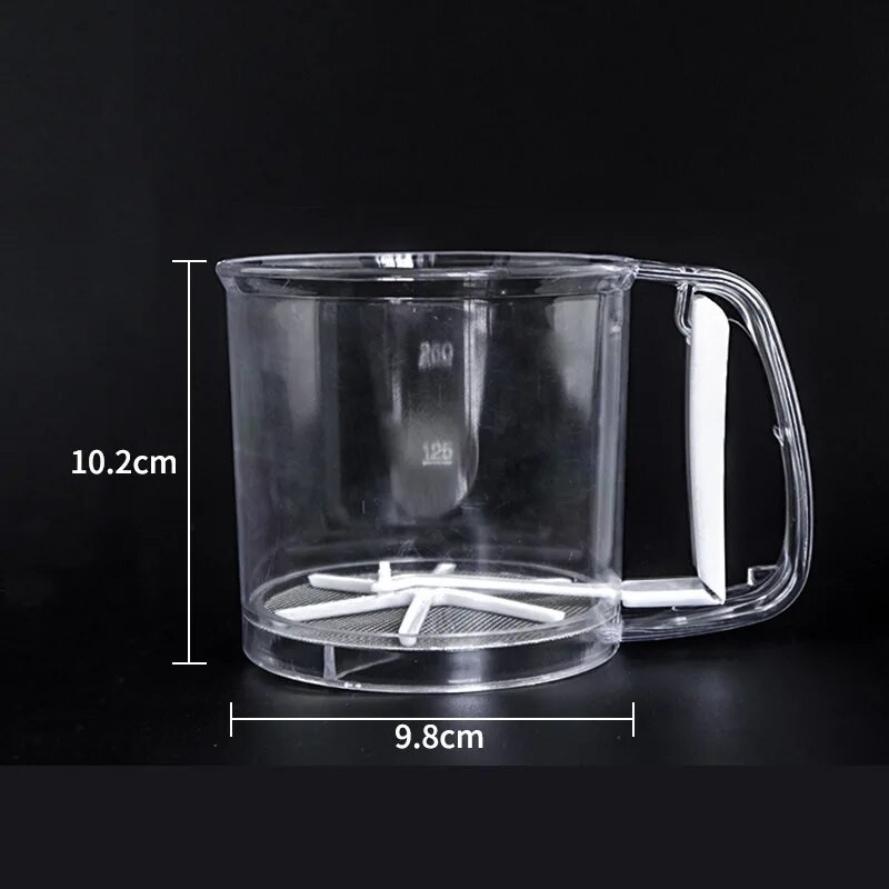 Plastično sito za brašno za trešenje ruku Kuhinjski filter za brašno Alat za pečenje Ručna šalica Prijenosno sito za brašno