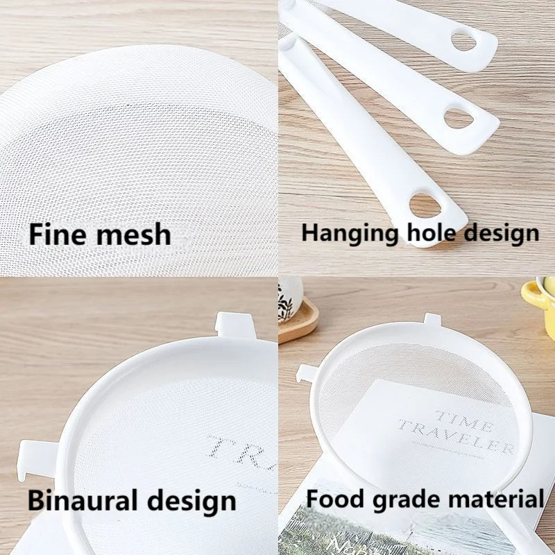 Rankinis miltų sietelis Maisto klasės medžiaga Smulkaus tinklelio sietelis Arbatos sultys Miltų filtro sietelis Namų virtuvės priedai Kepimo įrankiai