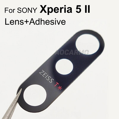 „Aocarmo“ galinės galinės kameros objektyvo stiklas su metalinio rėmo žiedo klijais, skirtas Sony Xperia 5 X5 J8210 J9210 5II ii SO-52A SOG02