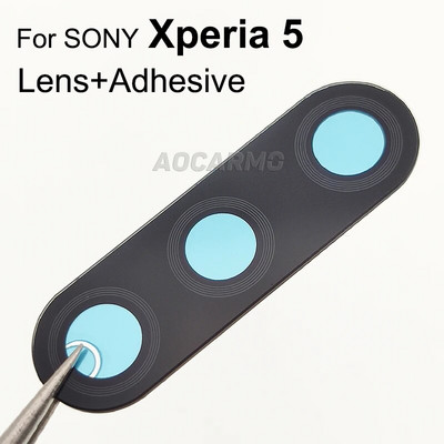 „Aocarmo“ galinės galinės kameros objektyvo stiklas su metalinio rėmo žiedo klijais, skirtas Sony Xperia 5 X5 J8210 J9210 5II ii SO-52A SOG02