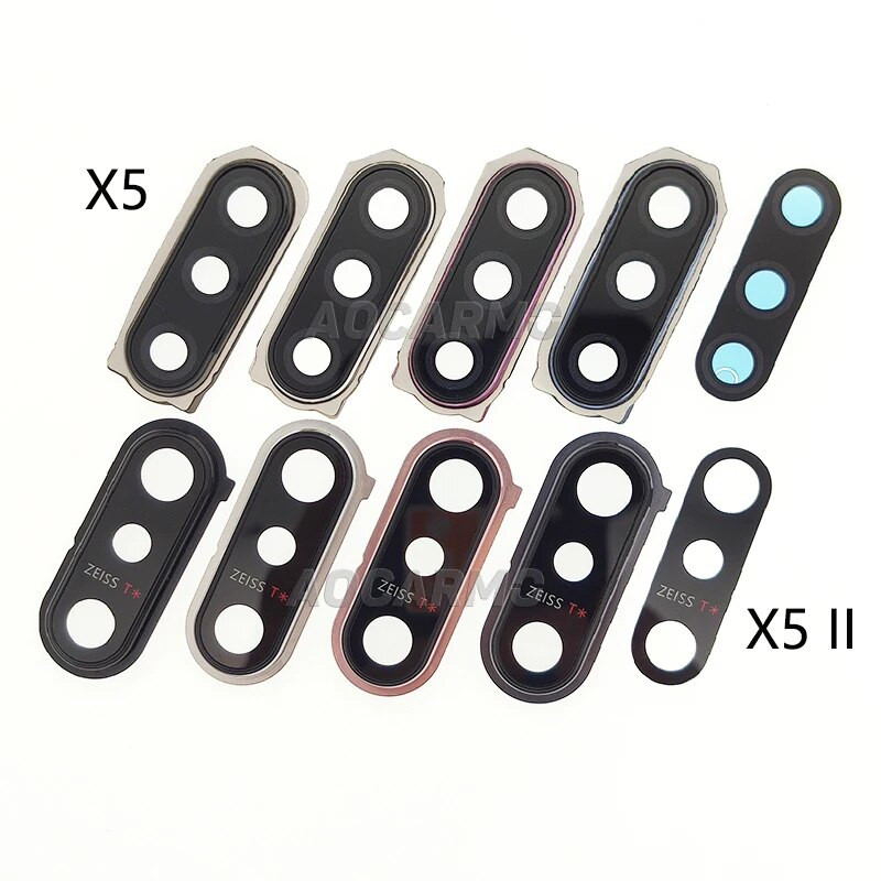 „Aocarmo“ galinės galinės kameros objektyvo stiklas su metalinio rėmo žiedo klijais, skirtas Sony Xperia 5 X5 J8210 J9210 5II ii SO-52A SOG02