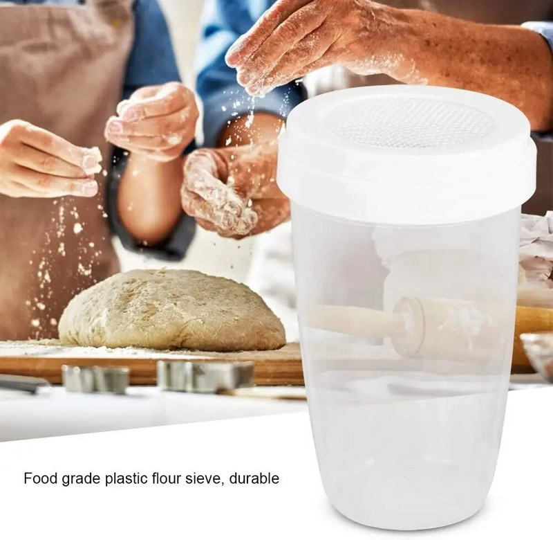 Αναδευτήρας ζάχαρης σε σκόνη με καπάκι Shaker σοκολάτας Icing Sugar Powder Can Cocoa Flour Sifter με λεπτό πλέγμα Shaker Fancy Coffee Dredger