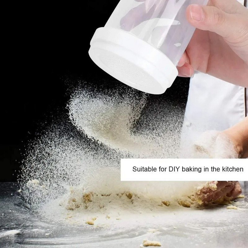Αναδευτήρας ζάχαρης σε σκόνη με καπάκι Shaker σοκολάτας Icing Sugar Powder Can Cocoa Flour Sifter με λεπτό πλέγμα Shaker Fancy Coffee Dredger