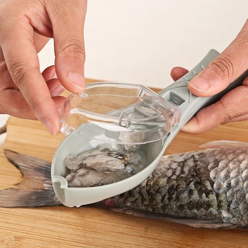 Средство за премахване на рибени люспи Четка за рибена кожа Бързо премахване Скрепер Ренде Инструмент Fish Scaleer Нож за риболов Инструменти за почистване Кухненски аксесоари