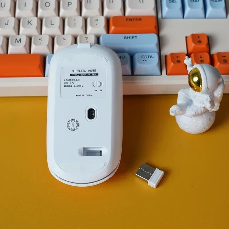 F107 įkraunama belaidė pelė 2.4G jungtis kompiuteriui, nešiojamam kompiuteriui