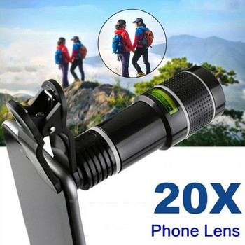 20X Zoom HD Универсален смартфон Оптична камера Телефото клип Обектив Телефон Смартфон Телескоп фокус Len