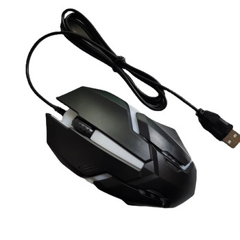 1PC USB кабелна мишка за игри 4 цвята LED подсветка Ергономичност Геймърска мишка Страничен кабел Оптични мишки за лаптоп мишки Настолен компютър