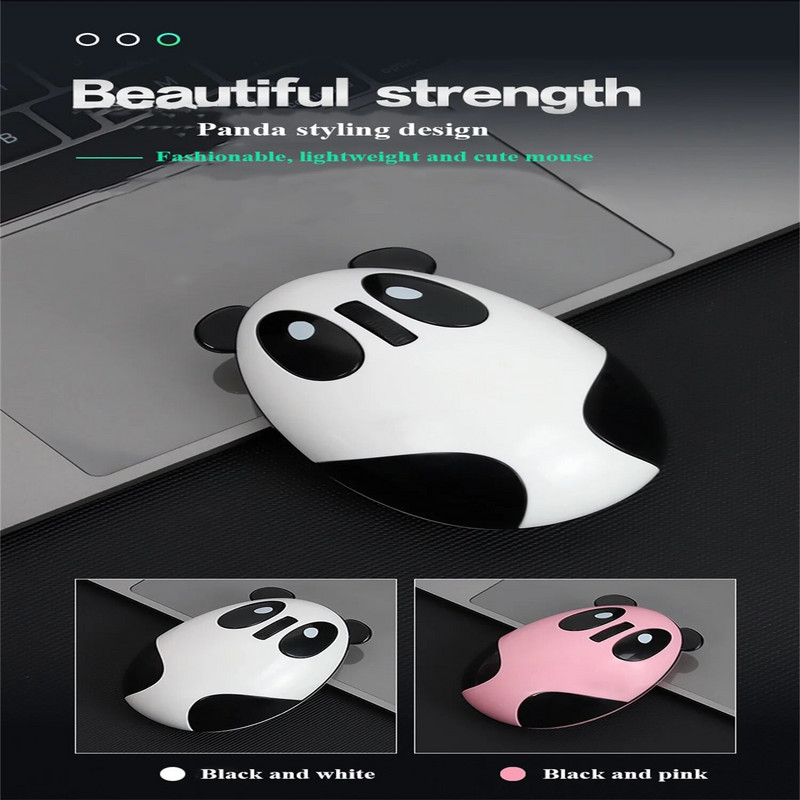 Nauja miela animacinių filmų „Panda“ belaidė pelė, įkraunama tyli, patogus prisilietimas, tinkamas biuro žaidimams, suderinamumas su keliomis sistemomis