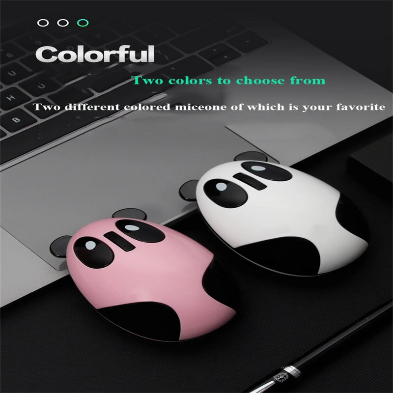 Nauja miela animacinių filmų „Panda“ belaidė pelė, įkraunama tyli, patogus prisilietimas, tinkamas biuro žaidimams, suderinamumas su keliomis sistemomis