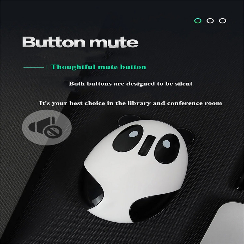 Nauja miela animacinių filmų „Panda“ belaidė pelė, įkraunama tyli, patogus prisilietimas, tinkamas biuro žaidimams, suderinamumas su keliomis sistemomis