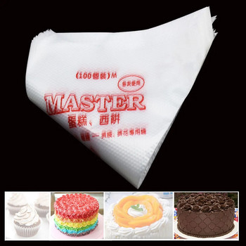 50 БР./ЛОТ Малка/Голяма торбичка за еднократна употреба Торбичка за крем за глазура Фондант Торта за крем за украса Инструмент за накрайник за сладкиши WYQ