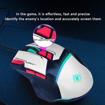 Нова механична игрова мишка за програмиране на макроси GD002, кабелна RGB светеща мишка с 8 клавиша, персонализиран ергономичен дизайн, свързваща точка Mecha Mouse