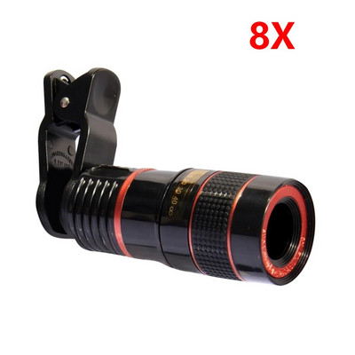 Teleszkóp teleobjektív 20X/12X/8X zoom objektív Külső okostelefon kamera lencse Állítható gyújtótávolságú nagy nagyítású lencse