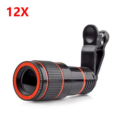 Teleszkóp teleobjektív 20X/12X/8X zoom objektív Külső okostelefon kamera lencse Állítható gyújtótávolságú nagy nagyítású lencse