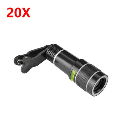 Teleszkóp teleobjektív 20X/12X/8X zoom objektív Külső okostelefon kamera lencse Állítható gyújtótávolságú nagy nagyítású lencse