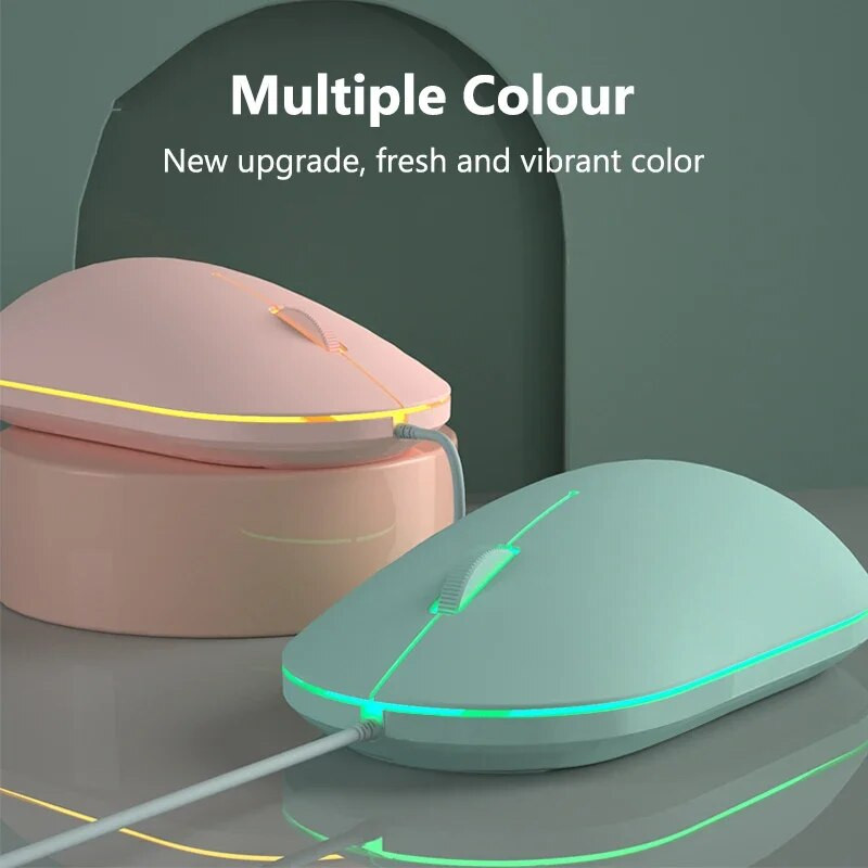 USB laidinė žaidimų pelė 1000 DPI pelė žaidimų pelė, skirta kompiuteriniams žaidėjams nešiojamam kompiuteriui, apšvietimas Ergonomiška magija žaidimų pelė Mause Slient pelė