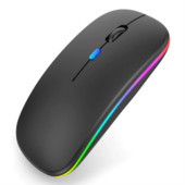 Nauja belaidė dviejų režimų pelė 2.4G Bluetooth tyli trijų greičių DPI įkraunama belaidė Emit Light pelė, skirta nešiojamiesiems kompiuteriams, planšetiniams kompiuteriams