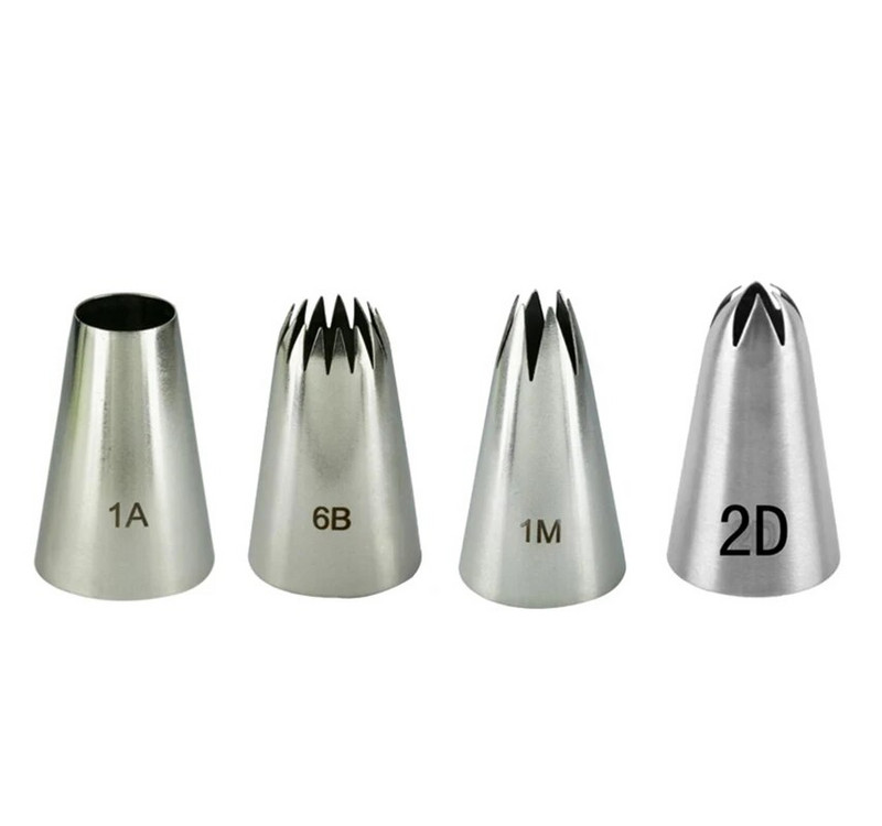 1-4 vnt./rinkinys Didelis metalinis pyrago kremo dekoravimo patarimai, konditerijos įrankiai, rožių gėlė, nerūdijančio plieno glajus vamzdelių antgalis Kekso galvutė