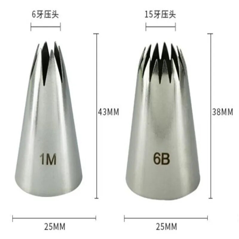 1-4 vnt./rinkinys Didelis metalinis pyrago kremo dekoravimo patarimai, konditerijos įrankiai, rožių gėlė, nerūdijančio plieno glajus vamzdelių antgalis Kekso galvutė