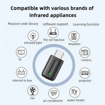 2023 НОВ Type-C/Micro USB Smart App Дистанционно управление Мобилен телефон Безжичен инфрачервен адаптер за домакински уреди за Android/iPad