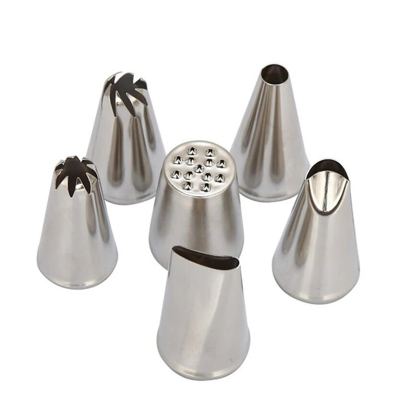 Metaliniai kreminiai purkštukai Tortų dekoravimo įrankiai Nerūdijančio plieno glazūra vamzdžių antgalių antgaliai Nauji torto fondant dekoro kepimo įrankiai